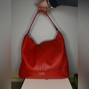 Coach Red Leather Hobo Shoulder Bag